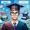 An image of a cartoon style man wearing a cap and gown. He is considering the differences between Student Loans: Federal vs. Private