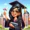 An image of a cartoon style girl in a graduation cap and gown. She wonders how her student loans will affect her credit score.